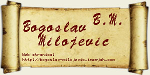 Bogoslav Milojević vizit kartica